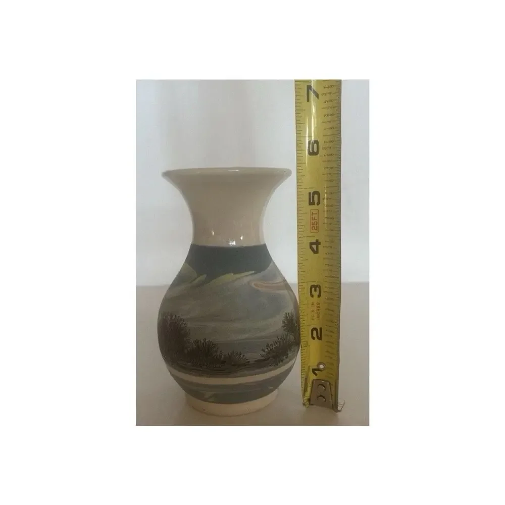 Bocastle Pottery Vase Roger Irving Little 2000 Cornwall UK Dendritic Landscape